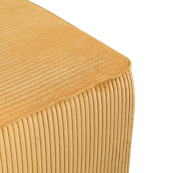 English Elm Upholstered Square Corduroy Ottoman Coil Spring Foam Seat for Living Room Accent N757P414087Y