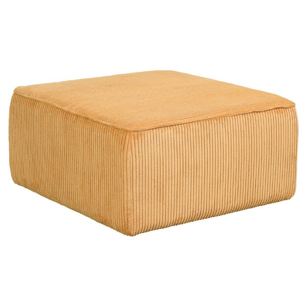 English Elm Upholstered Square Corduroy Ottoman Coil Spring Foam Seat for Living Room Accent N757P414087Y