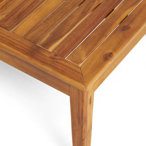 English Elm Outdoor Acacia Wood L Shaped Sectional Patio Set with Ottoman and Coffee Table N757P415475B