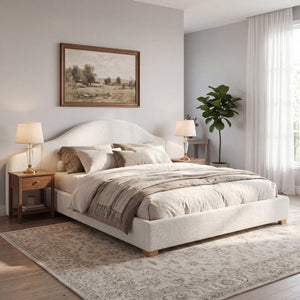 English Elm King Velvet Wingback Bed with Diamond Tufting Nailhead Trim and Sleek White Legs White King N757P420045W