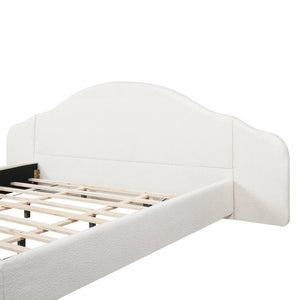 English Elm King Velvet Wingback Bed with Diamond Tufting Nailhead Trim and Sleek White Legs White King N757P420045W
