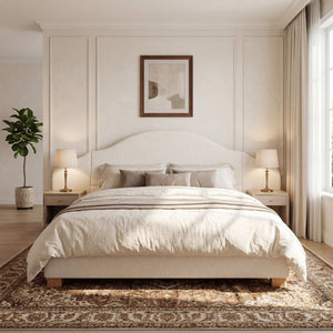 English Elm King Velvet Wingback Bed with Diamond Tufting Nailhead Trim and Sleek White Legs White King N757P420045W