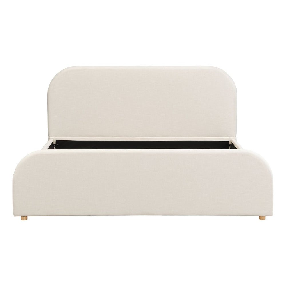 English Elm Ck Upholstered Platform Bed High Padded Headboard Sculptural Bedroom Frame N757P427672I