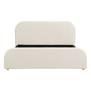 English Elm Ck Upholstered Platform Bed High Padded Headboard Sculptural Bedroom Frame N757P427672I