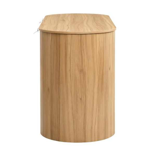 English Elm Storage Writing Desk with Sculptural Curved Base and Built in Shelves for Home Office N757P430797N