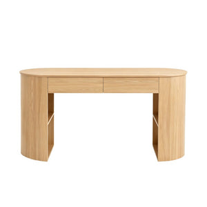 English Elm Storage Writing Desk with Sculptural Curved Base and Built in Shelves for Home Office N757P430797N