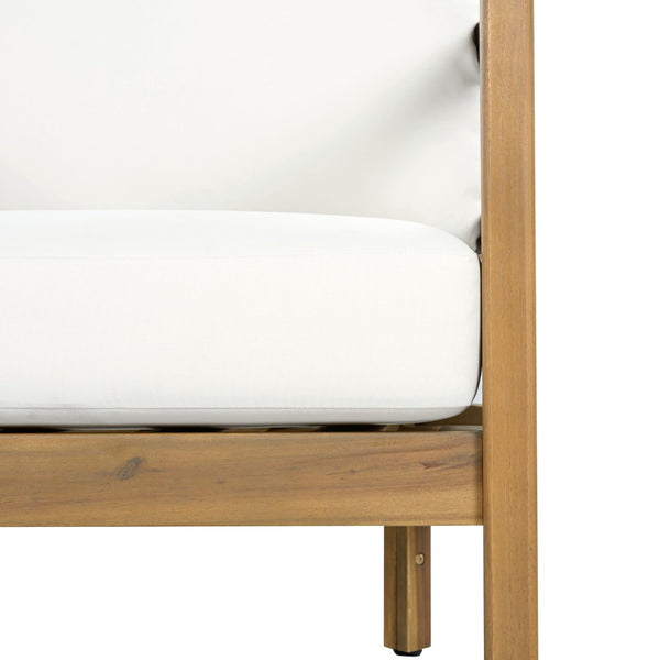 English Elm Outdoor Solid Acacia High Back Lounge Chair with Ergonomic Support for Patio Decks N757P438551B