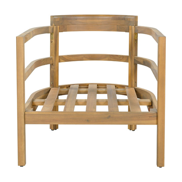 English Elm Outdoor Solid Acacia High Back Lounge Chair with Ergonomic Support for Patio Decks N757P438551B