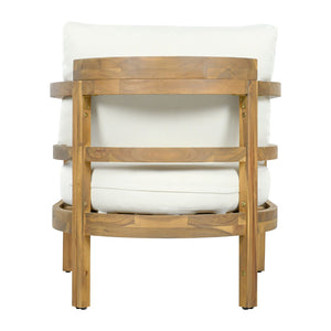 English Elm Outdoor Solid Acacia High Back Lounge Chair with Ergonomic Support for Patio Decks N757P438551B