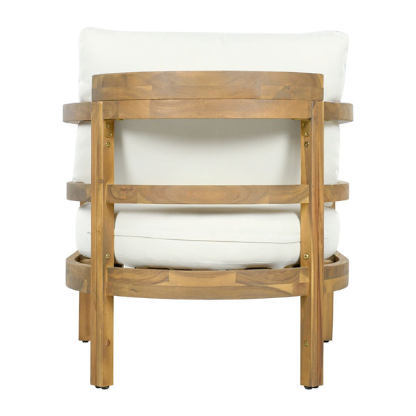 English Elm Outdoor Solid Acacia High Back Lounge Chair with Ergonomic Support for Patio Decks N757P438551B