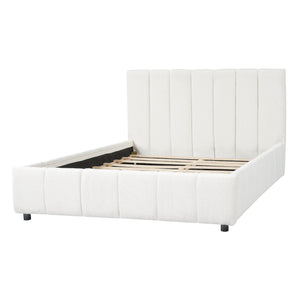 English Elm Queen Boucle Upholstered Bed Tufted Oversized Headboard Minimalist Bedroom Frame N757Q401168W