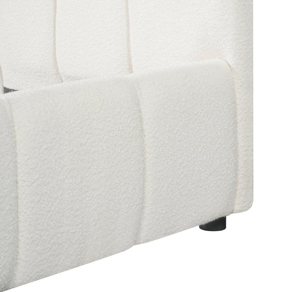 English Elm Queen Boucle Upholstered Bed Tufted Oversized Headboard Minimalist Bedroom Frame N757Q401168W