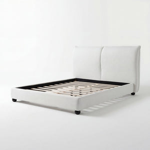 English Elm Queen Linen Upholstered Platform Bed Pillow Back Headboard Modern Bedroom Frame N757Q420231W