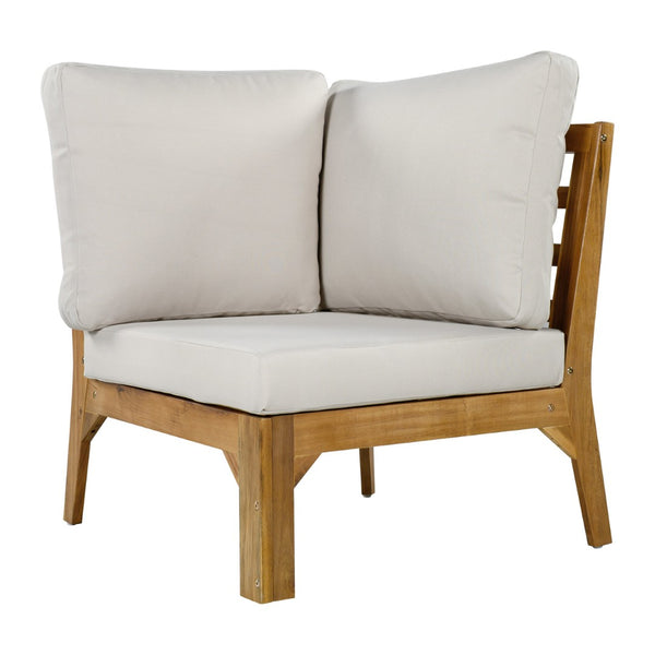 English Elm Outdoor Acacia Wood Rope Weave 4 Piece Sectional Set for Patio Resort Style N757S408828B