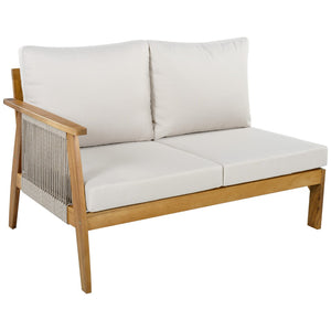 English Elm Outdoor Acacia Wood Rope Weave 4 Piece Sectional Set for Patio Resort Style N757S408828B