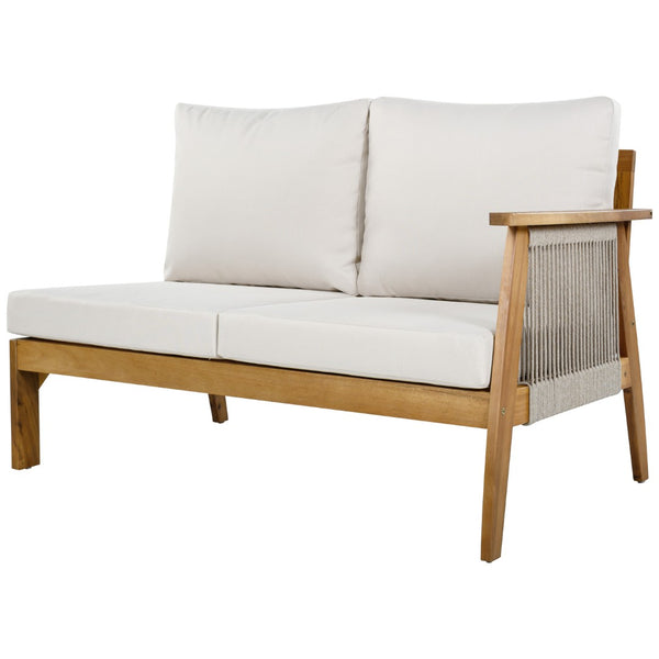 English Elm Outdoor Acacia Wood Rope Weave 4 Piece Sectional Set for Patio Resort Style N757S408828B