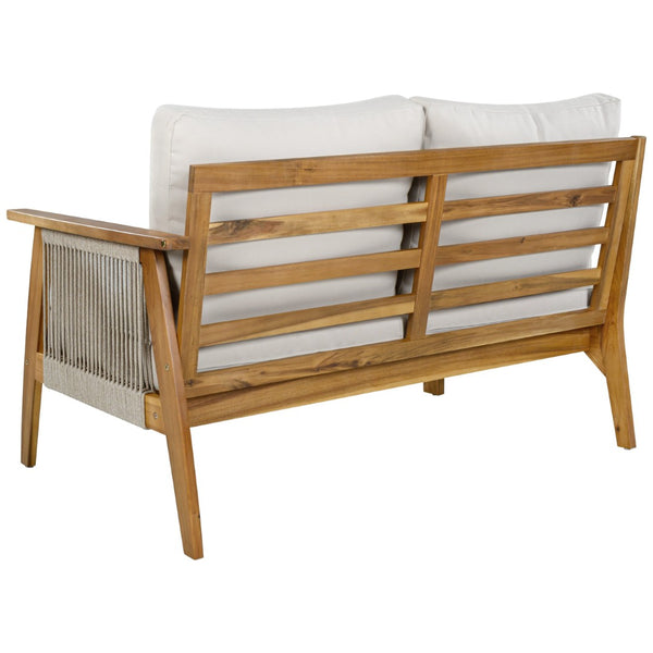 English Elm Outdoor Acacia Wood Rope Weave 4 Piece Sectional Set for Patio Resort Style N757S408828B