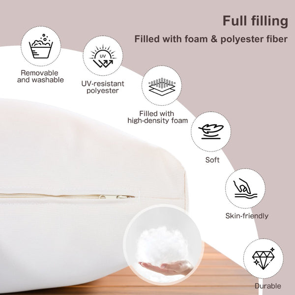 English Elm Outdoor Solid Acacia Wood Modular Sectional Sofa Set with Water-Repellent Cushions N757S538539B