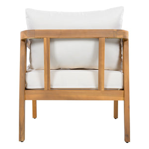 English Elm Outdoor Acacia Wood 7 Seat Modular Patio Sectional Set with Foam Cushions N757S595518I