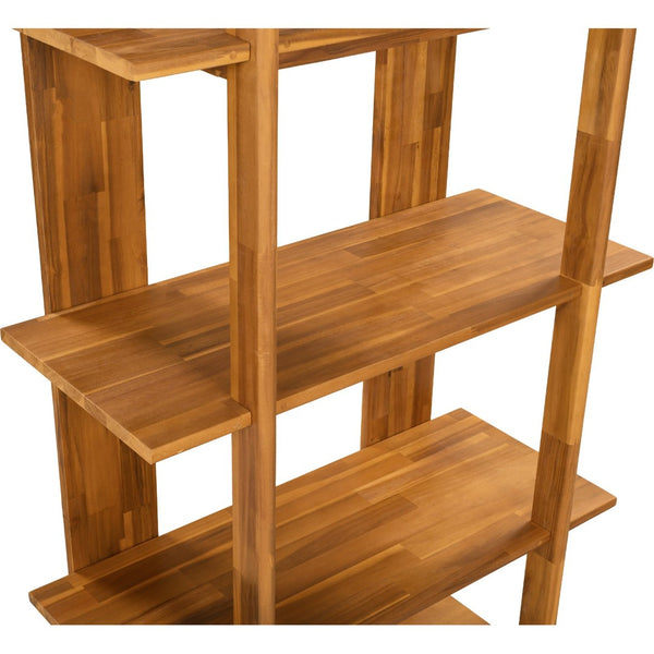English Elm 4-tier Solid Acacia Wood Tall Open Bookshelf for Living Room or Home Office Display Teak N758P386640T