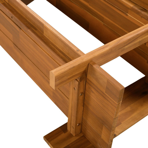 English Elm Big Solid Acacia Four Tier Bookcase with Teak Finish for Living Room or Home Office N758P386644T