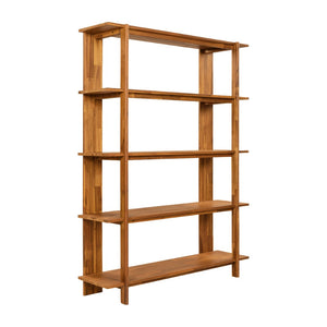 English Elm Big Solid Acacia Four Tier Bookcase with Teak Finish for Living Room or Home Office N758P386644T