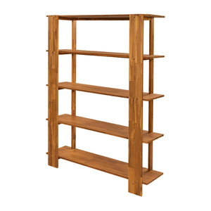 English Elm Big Solid Acacia Four Tier Bookcase with Teak Finish for Living Room or Home Office N758P386644T