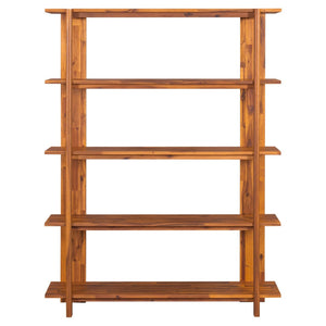 English Elm Big Solid Acacia Four Tier Bookcase with Teak Finish for Living Room or Home Office N758P386644T