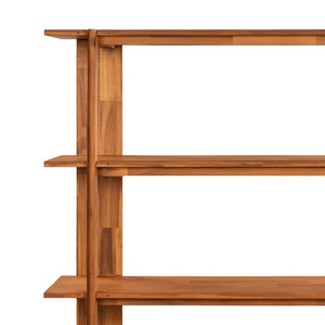 English Elm Big Solid Acacia Four Tier Bookcase with Teak Finish for Living Room or Home Office N758P386644T