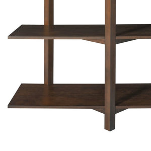 English Elm Walnut Acacia Six Tier Open Bookshelf Mid-Century Grid Display Unit for Living Room N758P412462W