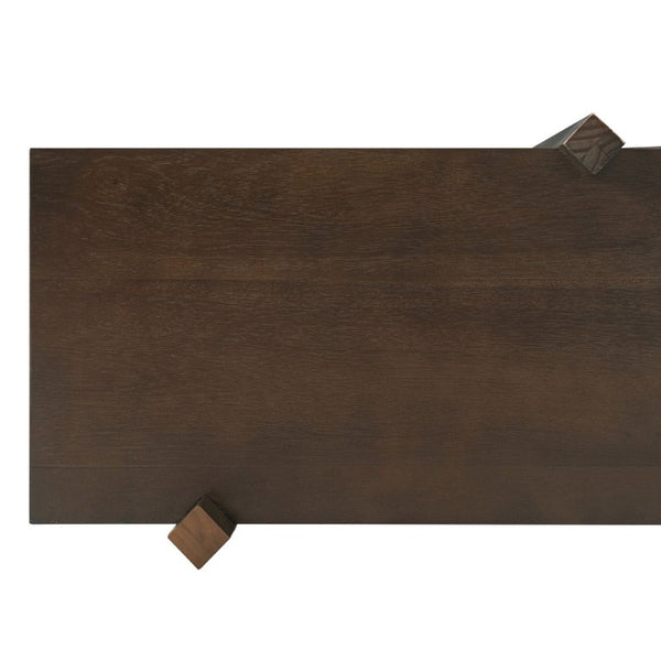 English Elm Walnut Acacia Six Tier Open Bookshelf Mid-Century Grid Display Unit for Living Room N758P412462W