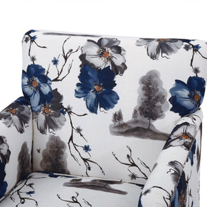 English Elm Harrison Floral Polyester Tufted Club Chair with Nailhead Trim and Rubberwood Legs N758P438152P