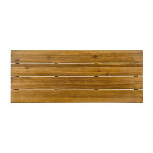 English Elm Denali Acacia Wood Outdoor Bar Table with Hairpin Iron Legs Teak Finish Patio N758P452732N