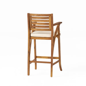 English Elm Hermosa Solid Acacia Outdoor Barstools Set of Two with Ladder Back and Footrest N758P473736T