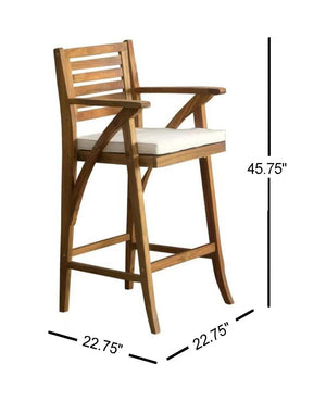 English Elm Hermosa Solid Acacia Outdoor Barstools Set of Two with Ladder Back and Footrest N758P473736T