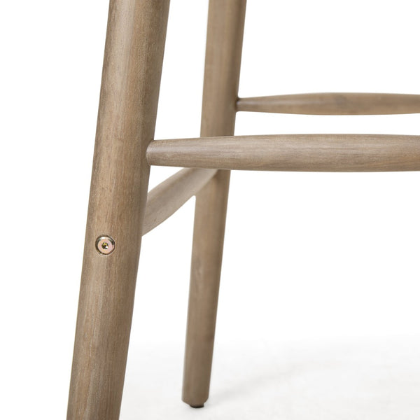 English Elm Jace Outdoor Barstool Set Acacia Wood Faux Rattan Woven Seat Patio Bar Dining N758P473908T