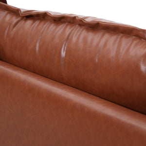 English Elm 101.5 Inch L-shaped Faux Leather Sectional Sofa with Deep Seats for Living Room N758T373839D
