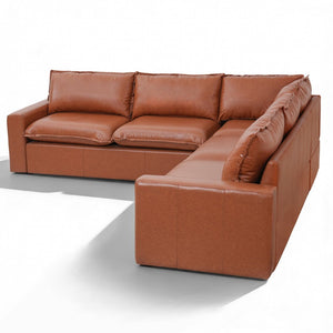 English Elm 101.5 Inch L-shaped Faux Leather Sectional Sofa with Deep Seats for Living Room N758T373839D