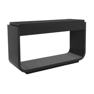 English Elm Antique-style Console Table with Three Drawers Paulownia Veneer Cabriole Legs Entryway Black N759P324549B
