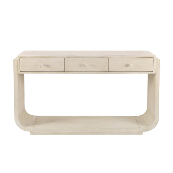 English Elm Antique-style Console Table with Three Drawers Paulownia Veneer Cabriole Legs Entryway N759P324549K