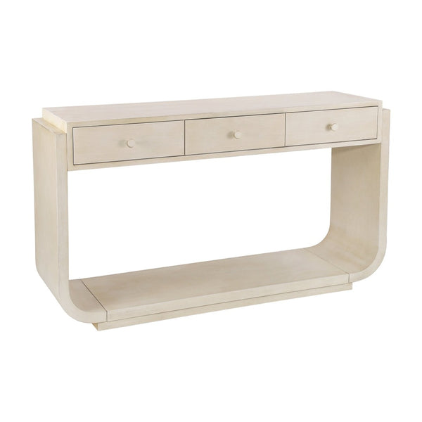 English Elm Antique-style Console Table with Three Drawers Paulownia Veneer Cabriole Legs Entryway N759P324549K