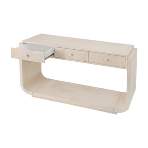 English Elm Antique-style Console Table with Three Drawers Paulownia Veneer Cabriole Legs Entryway N759P324549K