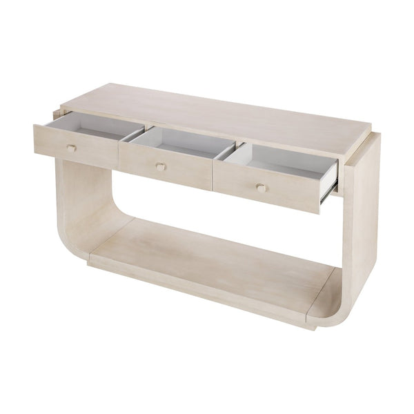 English Elm Antique-style Console Table with Three Drawers Paulownia Veneer Cabriole Legs Entryway N759P324549K
