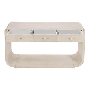English Elm Antique-style Console Table with Three Drawers Paulownia Veneer Cabriole Legs Entryway N759P324549K