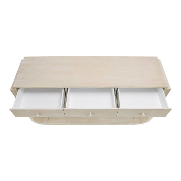 English Elm Antique-style Console Table with Three Drawers Paulownia Veneer Cabriole Legs Entryway N759P324549K