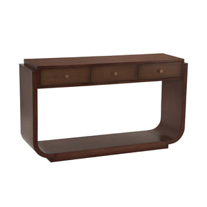 English Elm Antique-style Console Table with Three Drawers Paulownia Veneer Cabriole Legs Entryway Walnut N759P324549T