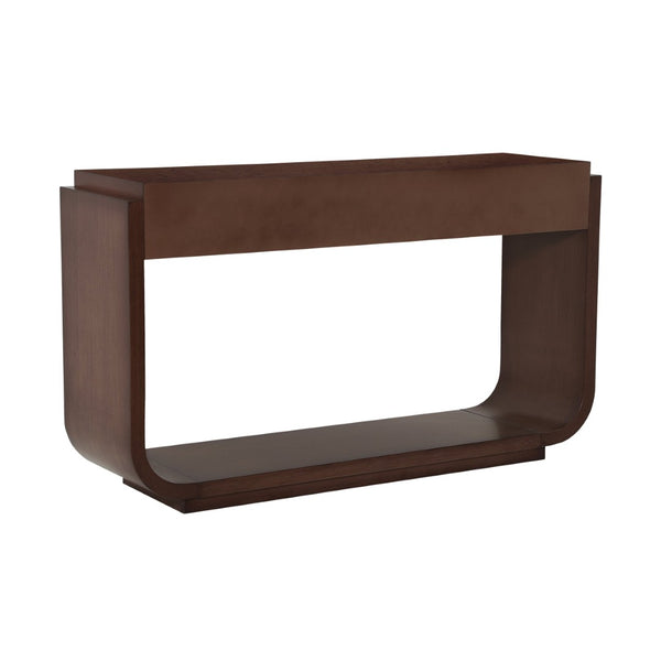 English Elm Antique-style Console Table with Three Drawers Paulownia Veneer Cabriole Legs Entryway Walnut N759P324549T