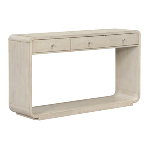 English Elm Antique-style Console Table Poplar Wood Curved Legs Three Drawers Entryway Accent Natural N759P396373N