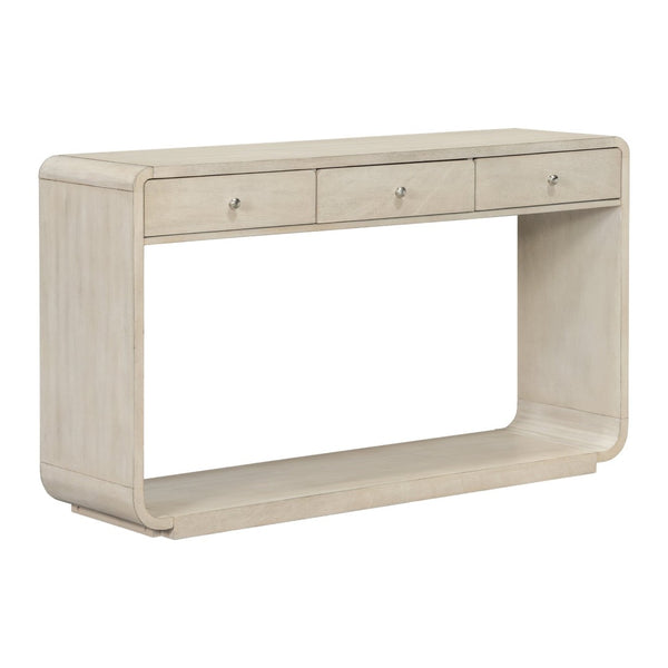 English Elm Antique-style Console Table Poplar Wood Curved Legs Three Drawers Entryway Accent Natural N759P396373N