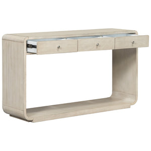 English Elm Antique-style Console Table Poplar Wood Curved Legs Three Drawers Entryway Accent Natural N759P396373N